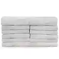 Bare Cotton 894-101-01 Eco Cotton Wash Cloths Dobby Border, Set of 12, Washcloths, White