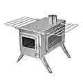 Winnerwell Nomad View Large Tent Stove | Portable Wood BurningStove for Tents, Shelters, and Camping | 1500 Cubic Inch Firebox |Precision Stainless Steel Construction | Includes Chimney Pipe