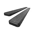 APS iBoard Running Boards 5-inch Black Compatible with 2007-2018 Chevy Silverado GMC Sierra & 2019 2500 HD 3500 HD Crew Cab (Exclude 07 Classic)(Include 19 1500 LD) (Nerf Bars Side Steps Side Bars)