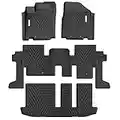 YITAMOTOR Floor Mats 3 Row Compatible With 2013-2020 Nissan Pathfinder/2013 Infiniti JX35/2014-2020 Infiniti QX60, Unique Black TPE All-Weather Guard Includes 1st 2nd and 3rd Row Full Floor Liners Set