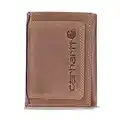 Carhartt Men's Standard Trifold, Durable Wallets, Available in Leather and Canvas Styles, Brown, One Size