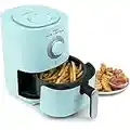 Nostalgia Personal Air Fryer 1-Quart, Compact Space Saving, Adjustable 30 Minute Timer and Temperature Up To 400℉, Non-Stick Dishwasher Safe Basket, Portion Control, Aqua