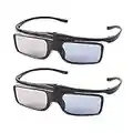 RF 3D Glasses, Active Shutter RF 3D Glasses Rechargeable Suitable for RF 3D TV & Projectors, RF 3D Eyewear for Sony Epson Samsung JVC Sharp, Compatible with TDG-BT500A, SSG-5100GB, AN3DG40, Pack of 2