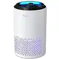 AROEVE Air Purifiers for Home, HEPA Air Purifiers Air Cleaner For Smoke Pollen Dander Hair Smell Portable Air Purifier with Sleep Mode Speed Control For Bedroom Office Living Room, MK01- White