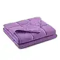 RelaxBlanket Weighted Blanket | 60''x80'',15lbs | for Individual Between 140-190 lbs | Premium Cotton Material with Glass Beads | Purple