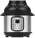 Instant Pot Duo Crisp + Air 11 en 1 Olla a Presión Multiusos y Freidora de Aire con Función de Vaporera, Deshidratadora, Parrilla y Cocción Lenta, 5.7 l, Color Plata