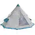 Skandika Tipi - Tenda da campeggio per 6 o 10 persone, impermeabile, fondo cucito, zanzariera, altezza oltre 2,5 m, colonna d'acqua 3000 mm (grigio)