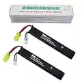 ZYGY 2PCS 3S 11.1V 2000mAh 5020120 Lithium Battery with Mini Odamiya Connector for M4, Crane Stock, M110, G36, M14, L85, AUG, G3 Upgrade or Modification Other Series Toy Electric Guns Airsoft Rifles