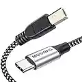 MOSWAG 1M Typ C auf USB B Kabel Nylon geflochtenes USB C Midi Kabel Drucker Scanner Kabel mit Metallanschluss Kompatibel mit AiO,HP,Canon,Samsung Druckern und mehr