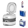 Enders WC Portatile Chimico per Campeggio - Deluxe Starter Set Blue 2,5 Litri con Liquido Sanitario e Carta igienica - Water Portatile - WC da Campeggio - WC Camper - Bagno Chimico