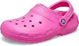 Crocs unisex adult Men's and Women's Classic Lined | Fuzzy Slippers Clog, Electric Pink/Electric Pink, 7 Women 5 Men US