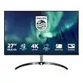 Philips 276E8VJSB, Monitor Uhd 4K (Resolución 3840 X 2160, Flickerfree, Lowblue Mode, 5Ms, Ips, Hdmi, Displayport), HDMI, 27 pulgadas, Negro