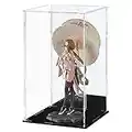 CECOLIC Acrylic Display Case Clear Display Box Assemble Countertop Cube for Collectibles, Action Figures, Miniature Figurines Dustproof Protection Storage & Organizing (Black, 15x15x25cm)