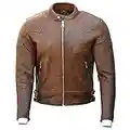 Goldtop '76 Cafe Racer Veste de moto en cuir – Marron ciré