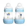 MAM Easy Start Anti-Colic Bottle 5oz (2 count), MAM Baby Bottle with Slow Flow Nipple, Breastfed Baby Feeding Essentials, Boy