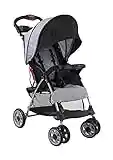 Kolcraft Cloud Plus Lightweight Easy Fold Compact Toddler Stroller and Baby Stroller for Travel, Large Storage Basket, Multi-Position Recline, Convenient One-hand Fold, 13 lbs - Slate Gray