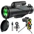 Monoculares de Largo Alcance 12x56 HD, AMNF Telescopio Monocular con Trípode Giratorio, Monoculares BaK4 Nitrógeno Impermeable, para Observación de Aves/Caza/Viajes, Regalo Navidad para Novio