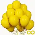 100pcs Yellow Balloons, 12 inch Yellow Latex Party Balloons Helium Quality for Gender Reveal,Birthday Party, Baby Shower,Wedding, Halloween Party Party Decoration (with Yellow Ribbon)…