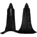 Labellevie Cape à capuchon Longue Velvet Adulte Unisexe Déguisement Costume Halloween - Noir - Taille XL