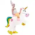 Aufblasbare Einhorn Kostüm für Erwachsene Aufblasbare Halloween Kostüm Fancy Dress Party Cosplay Kostüm Aufblasbare Einhorn Reiter Kostüm mit Hut