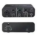 USB Audio Interface 2 In 2 Out, YGiTK Computer Audio Interfaces with 48V Phantom Power TRS Balanced Free Driver Install Studio Sound Compatible with Recording Streaming and Podcasting for PC/Win/Mac