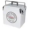 Coors Light Retro Ice Chest Cooler with Bottle Opener 13L (14 qt), 18 Can Capacity, White and Silver, Vintage Style Ice Bucket for Camping, Beach, Picnic, RV, BBQs, Tailgating, Fishing