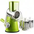 Mandoline Slicer Spiralizer With 3 Interchanging Ultra Sharp Stainless Steel Drums Blades Rotary Cheese Grater Cylinders Drums Slicer Stainless Steel Cutter Slicer Shredder Grinder for Cheese Vegetable Fruit