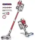 BuTure JR100 Cordless Vacuum Cleaner, 30KPa Powerful Stick Vacuum with 30min Runtime, LED Electric Brush, Detachable Battery, Lightweight Handheld Vacuum for Hardwood Floor Carpet Stair Car Pet Hair