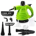 Steam Cleaner, Handheld Steamer Multi-Purpose Pressurized with 9 Accessory Kit For Multi-Surface Sofa, Bathroom ，Kitchen，Floor Steamer, Carpets, Curtains, Car Seats, Window, Counters, Green (SC302)