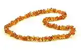 Baltic Amber Necklace for Adults, Genuine Chip Shape Baltic Amber Beads , 19.7inch (Cognac)