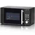 SMETA 800W Combination Microwave Oven and Grill 20L, Countertop Microwave,Grill Power 1200W, Convection Oven 2200W, 9 Auto Cooking Menus, 11 Power Level Easy Clean, Black