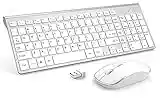 Wireless Keyboard and Mouse Combo,JOYACCESS USB Slim Wireless Keyboard Mouse with Numeric Keypad Compatible with iMac Mac PC Laptop Tablet Computer Windows (Silver White)