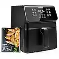 Cosori Proii Air Fryer Oven Combo, 5.8qt Max Xl Large Cooker with 12 One-touch Saveable Custom Functions, Cookbook and Oneline Recipes, Nonstick and Dishwasher-safe Detachable Square Basket
