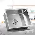 LOMAZOO Lavello da cucina in acciaio inox | Lavandino a 1 vasca | Lavabo da cucina insonorizzato (50 x 40 cm)