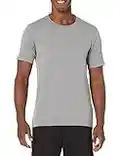 Amazon Essentials Camiseta para Correr sin Costuras y con Cuello Redondo Hombre, Gris Claro Mezcla, L