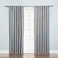 Best Home Fashion Basic Thermal Insulated Blackout Curtains - Back Tab/Rod Pocket - Grey - 52" W x 84" L – (Set of 2 Panels)