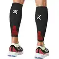 Rymora Calf Compression Sleeves (Ideal for Sports, Running, Shin Splints) (One Pair) (Black) (Medium) [M]
