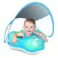 LAYCOL Baby Swimming Float Inflatable Baby Pool Float Ring Newest with Sun Protection Canopy,add Tail no flip Over for Age of 0-3 Years
