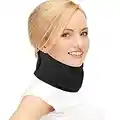 Healifty Neck Support Brace Universal Soft Memory Foam Neck Collar Adjustable Cervical Neck Protection Brace Posture Corrector for Men & Women (Black)