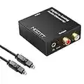 MISOTT Audio Digital zu Analog DAC Konverter, Optischer SPDIF Toslink Koaxial zu Analog Stereo L/R Adapter und 3,5 mm Klinke mit Optischem Kabel für PS3 PS4 Xbox DVD Sky Heimkino-System AV-Verstärker