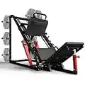 syedee Leg Press Machine with Calf Block, Adjustable Leg Machine with Resistance Band Pegs and Plate Storages, Workout Equipment for Strength Training