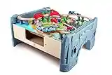 Hape Train Activity Table | 70 Piece Railway Train & Table Set with Battery Powered Locomotive, E3766