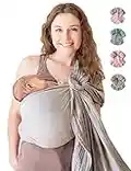 Baby Sling and Ring Sling 100% Cotton Muslin Infant Carrier, Ring Sling Baby Carrier Front and Chest Newborn Carrier Baby Carrier Wrap, Toddler Carrier – Grey