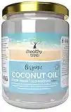 Organic Extra Virgin Coconut Oil by TheHealthyTree Company - for Cooking, Baking, Hair and Skin - Vegan Cold Pressed Raw Organic Coconut Oil (500ml Glass Jar)