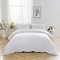 AYSW 16 Couleurs Parure de lit Adulte Housse de Couette avec Double Fermeture Éclair 200 x 200 cm Blanc Taies d'oreiller 65 x 65 x 2 cm Parure Housse Coutte 3 pièces pour 2 Personnes