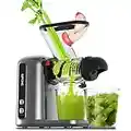 SiFENE Cold Press Juicer with Dual Feed Chute, High-Yield Slow Masticating Juice Extractor Maker, Easy-to-Clean, Quiet Motor, Anti-Clog Function, BPA-Free for Healthy Fresh Juice, Gray