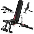 Keppi 1200LB Weight Bench-Heavy Duty Bench1000 PRO Adjustable Workout Bench Press Set for Home Gym Strength Training,Removable Foot Catch for Incline Flat Decline Sit Up Bench for Full Body Fitness - 2023 Version