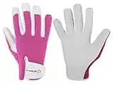 WESTWOOD FOX Ladies/Mens Leather Gardening Gloves Thorn Proof Rigger Garden work gloves (Medium, Pink)