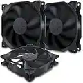 upHere 120mm Ventilador para ordenador - Ventilador de PC silencioso 3 Pack (Negro)12BK3-3 …