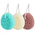 KECUCO 3 Pcs Bath Sponge for Women, Men, Teenager, Body Wash Sponges Loofah Body Scrubber Shower Sponge, 3 Colors & Large Size Shower Pouf Cleaning Loofahs Sponge Body Sponges for Shower Exfoliating